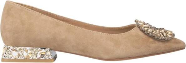 Alma en Pena Schitterende ballerina flats met strass Brown Dames