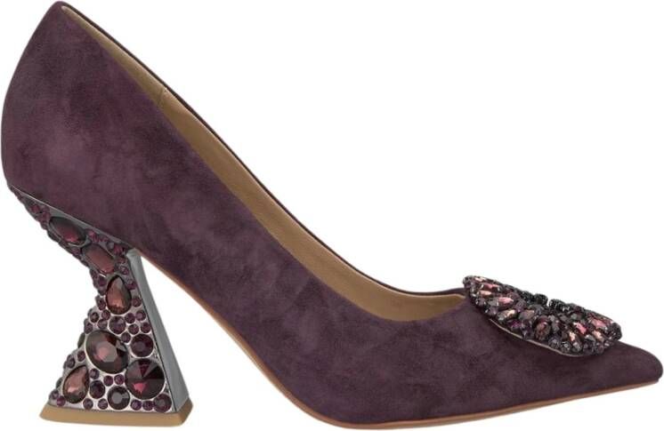 Alma en Pena Schoen met versierde hak Purple Dames