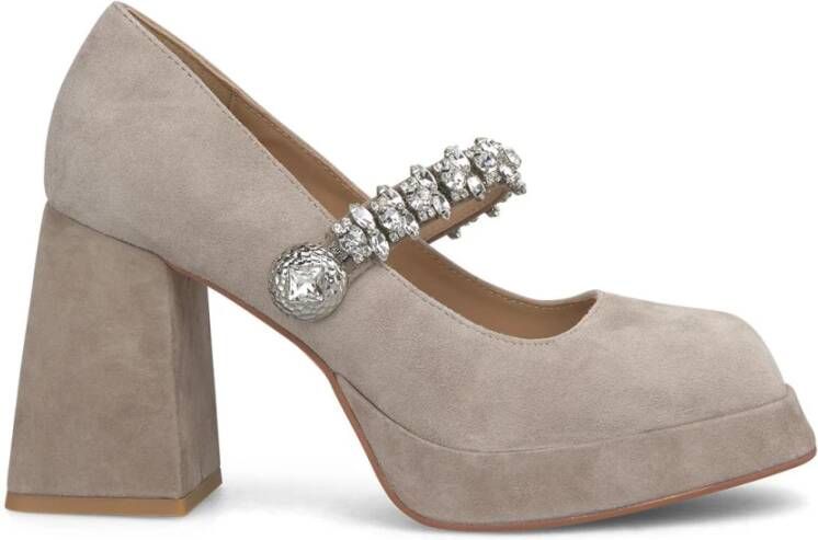 Alma en Pena Schoenen met hoge hak en strass knoop Beige Dames