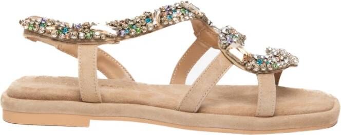 Alma en Pena Slang Ontwerp Beige Sandalen Multicolor Dames