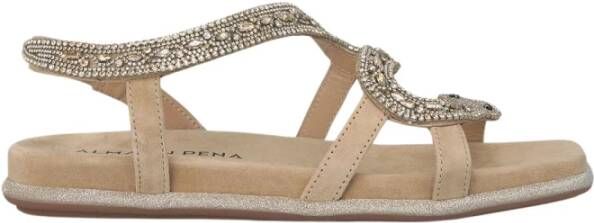 Alma en Pena Slang Zool Glitter Sandaal Beige Dames