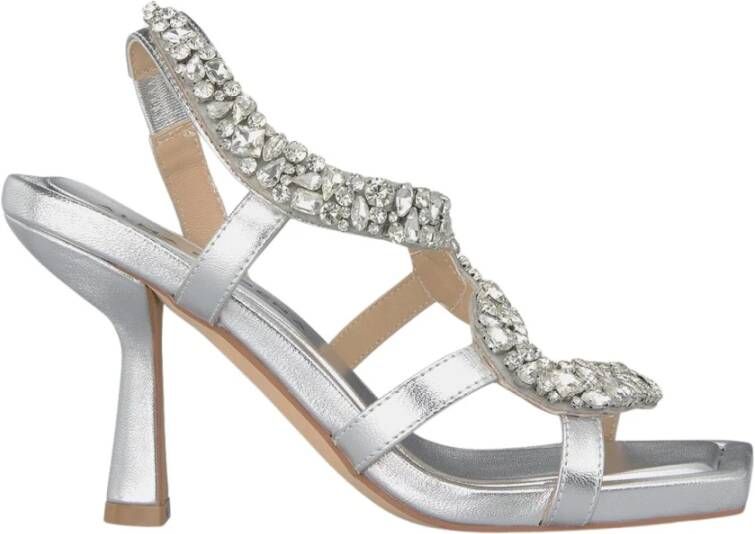 Alma en Pena Slangenhak sandaal met strass details Gray Dames