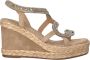 Alma en Pena Slangenwig sandaal met strass Beige Dames - Thumbnail 8