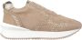 Alma en Pena Sneaker van leer met pareldetails en plateauzool Beige Dames - Thumbnail 1