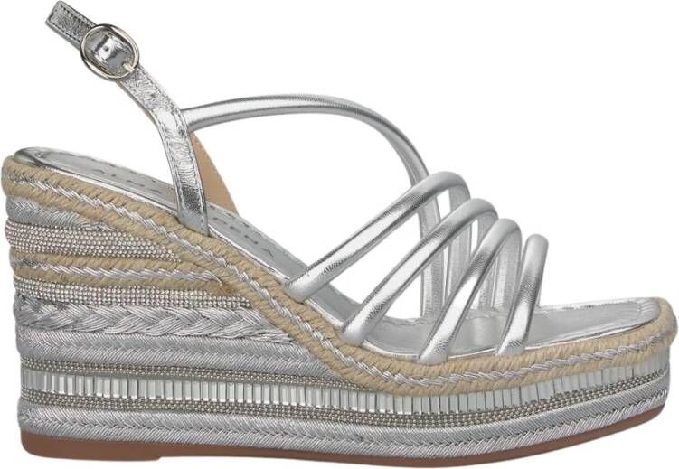 Alma en Pena Sprankelende Sleehak Sandalen Gray Dames