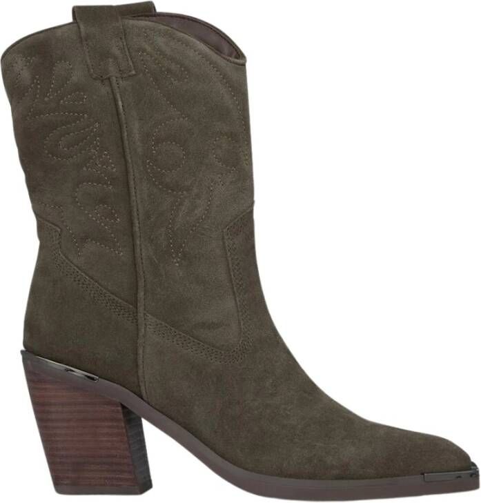 Alma en Pena Square Toe Cowboy Boot Green Dames