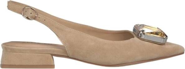 Alma en Pena Steenversierde platte schoen Beige Dames