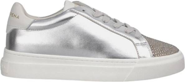 Alma en Pena Stijlvolle leren sneakers met strass details Gray Dames