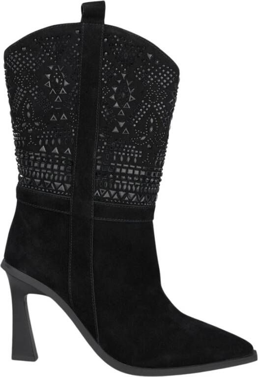 Alma en Pena Stiletto Enkellaarsjes met Strass Black Dames