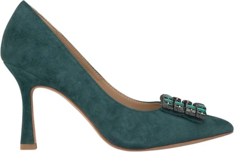 Alma en Pena Stiletto hakschoen met ornament Green Dames