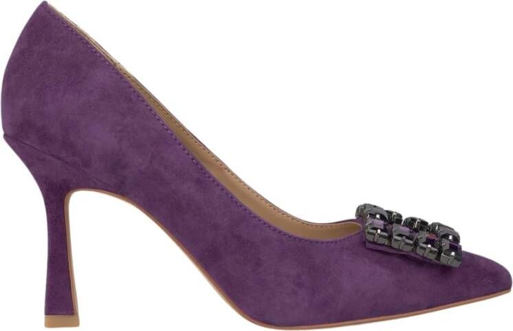 Alma en Pena Stiletto hakschoen met ornament Purple Dames