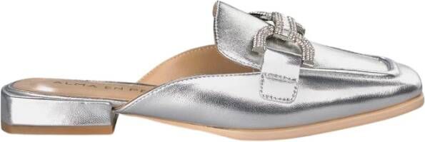 Alma en Pena Stirrup Rhinestone Mules Gray Dames