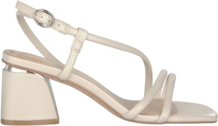 Alma en Pena Strappy vierkante hak sandaal White Dames