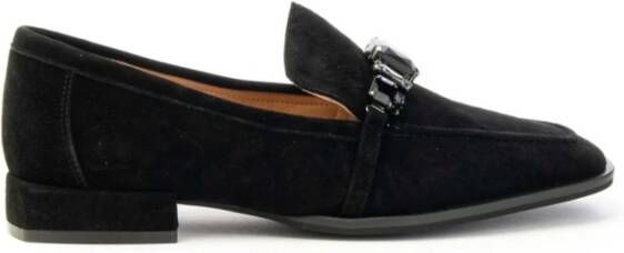 Alma en Pena Strass Ornament Suède Loafer Vrouwen Black Dames