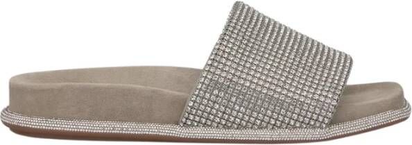 Alma en Pena Strass Strap Platte Sandaal Gray Dames