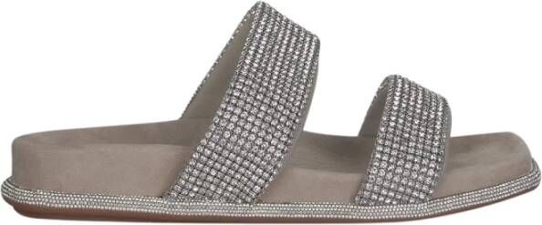 Alma en Pena Strass Straps Platte Sandaal Gray Dames