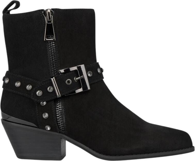 Alma en Pena Studded Buckle Ankle Boot Black Dames