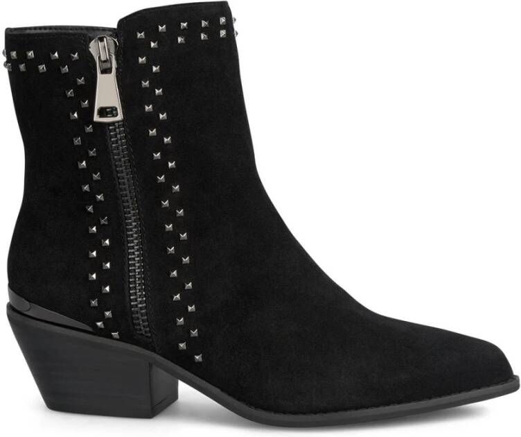 Alma en Pena Studded enkellaarsjes Black Dames