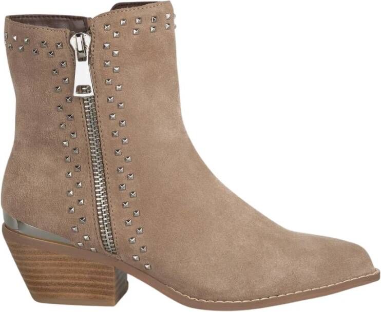 Alma en Pena Studded enkellaarzen Beige Dames