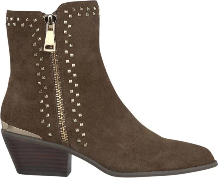 Alma en Pena Studded enkellaarzen Brown Dames