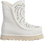 Alma en Pena Studded Fur Ankle Boots White Dames - Thumbnail 1