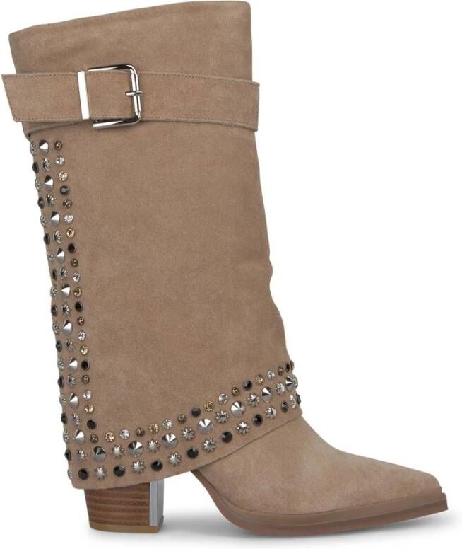 Alma en Pena Studded gaiter boot Brown Dames