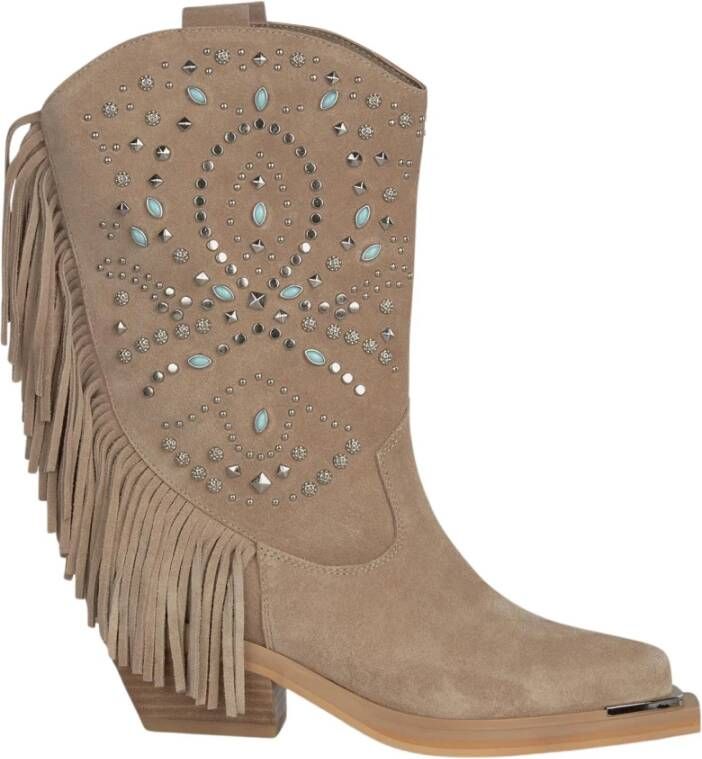 Alma en Pena Studded half-boot Beige Dames