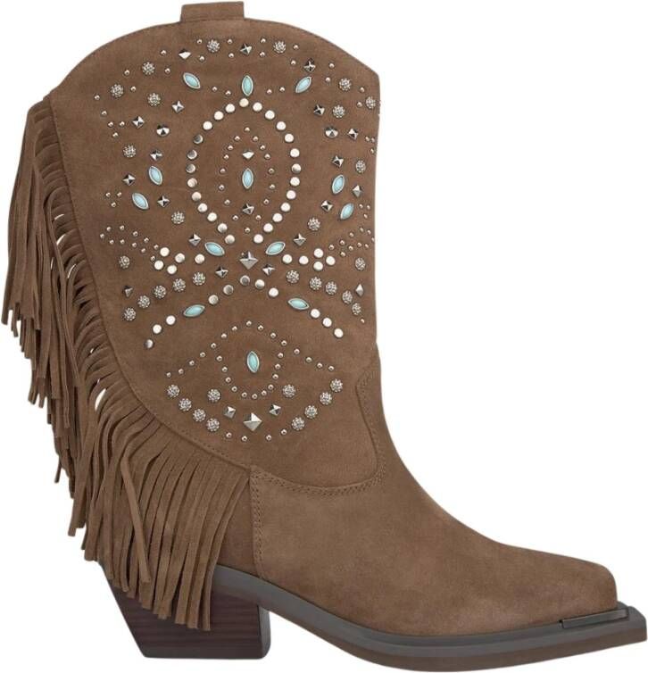 Alma en Pena Studded half-boot Brown Dames