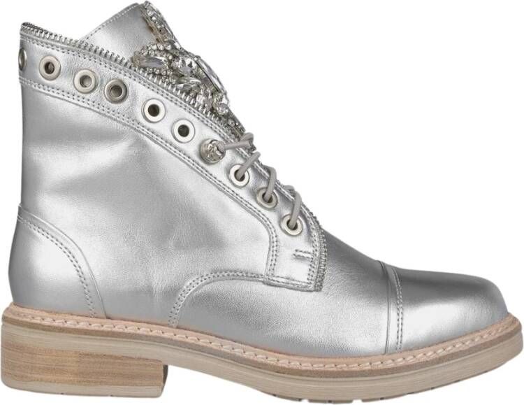 Alma en Pena Studded Leren Enkellaarzen Gray Dames