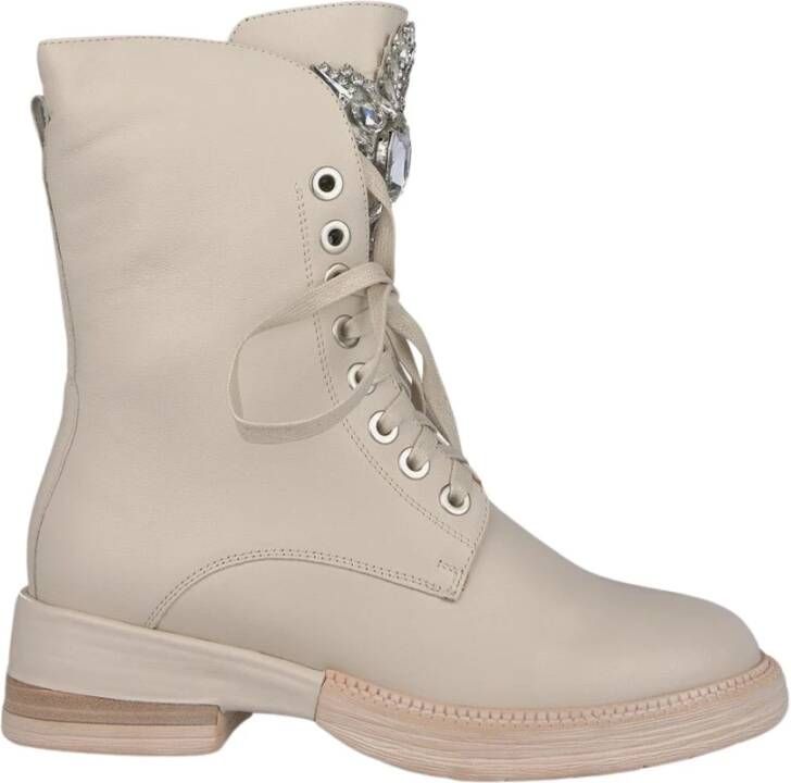 Alma en Pena Studded Leren Enkellaarzen Gray Dames