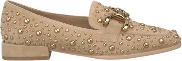 Alma en Pena Studded Leren Mocassin Beige Dames