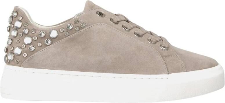 Alma en Pena Studded Leren Sneaker met Platform Beige Dames