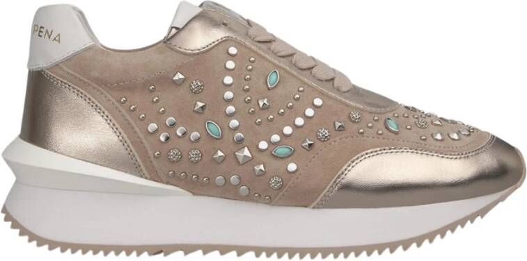 Alma en Pena Studded platform sneakers Yellow Dames