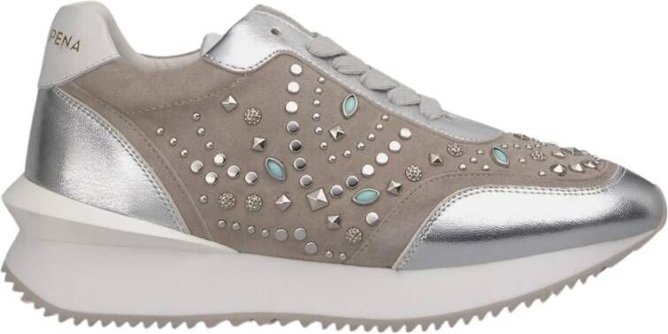 Alma en Pena Studded Platform Trainers Gray Dames