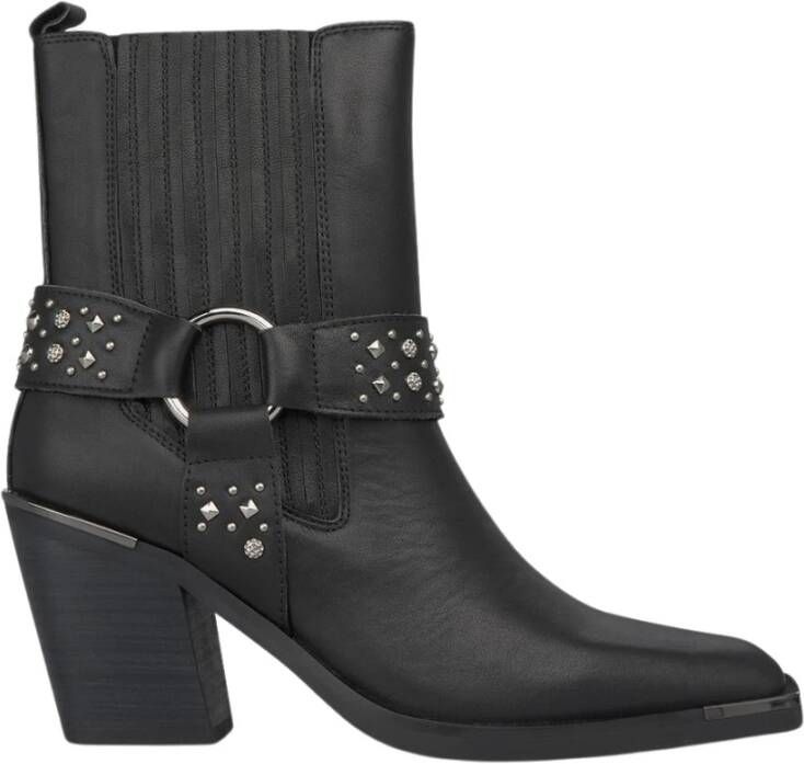 Alma en Pena Studded square toe ankle boot Black Dames