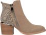 Alma en Pena Studded Zip Enkellaars Beige Dames - Thumbnail 1