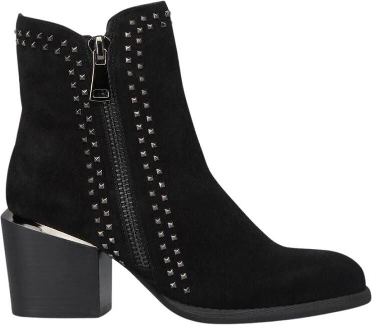 Alma en Pena Studded Zip Enkellaarzen Black Dames