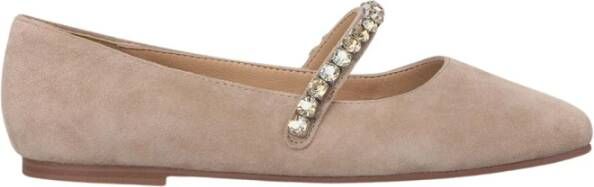 Alma en Pena Suède ballerina strass band Brown Dames