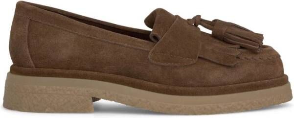 Alma en Pena Tassel platte loafer Brown Dames