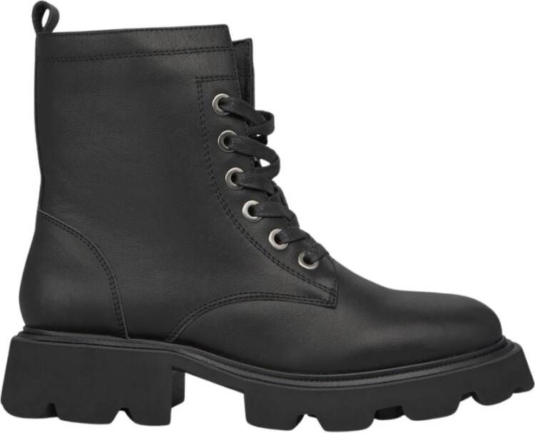 Alma en Pena Track sole lace-up leather boots Black Dames