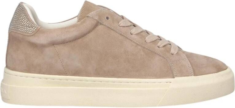 Alma en Pena Versierde Leren Sneaker Beige Dames