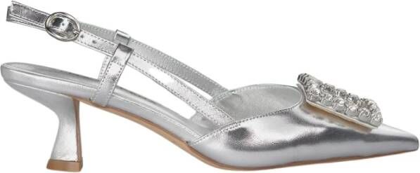 Alma en Pena Vierkante Broche Hakken Schoenen Gray Dames