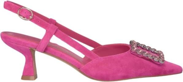 Alma en Pena Vierkante Broche Hakken Schoenen Pink Dames