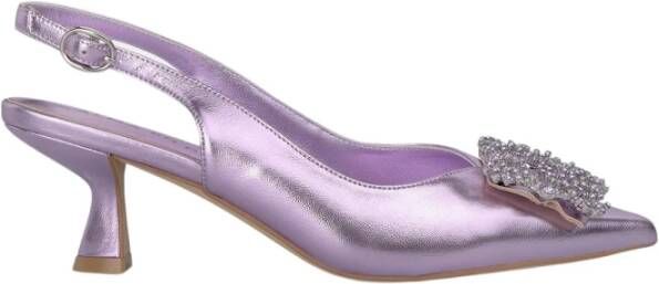 Alma en Pena Vierkante Broche Hoge Hak Schoen Purple Dames