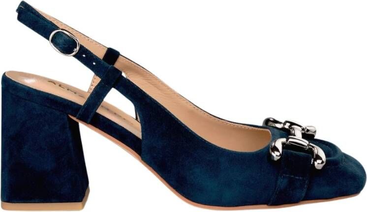 Alma en Pena Vierkante hak gesp schoen Blue Dames