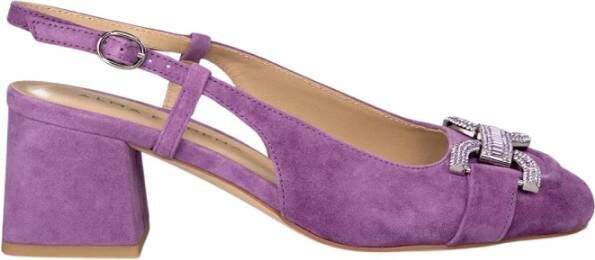 Alma en Pena Vierkante Hak Gesp Schoen Purple Dames