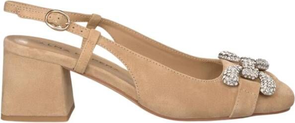 Alma en Pena Vierkante Hak Gesp Schoenen Beige Dames