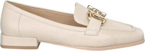 Alma en Pena Vierkante Neus Leren Loafer White Dames