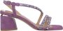 Alma en Pena Vierkante Neus Rhinestone Bandjes Sandaal Purple Dames - Thumbnail 1