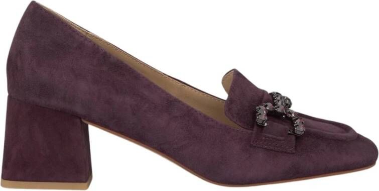 Alma en Pena Vierkante neus strass hoge hak schoen Purple Dames